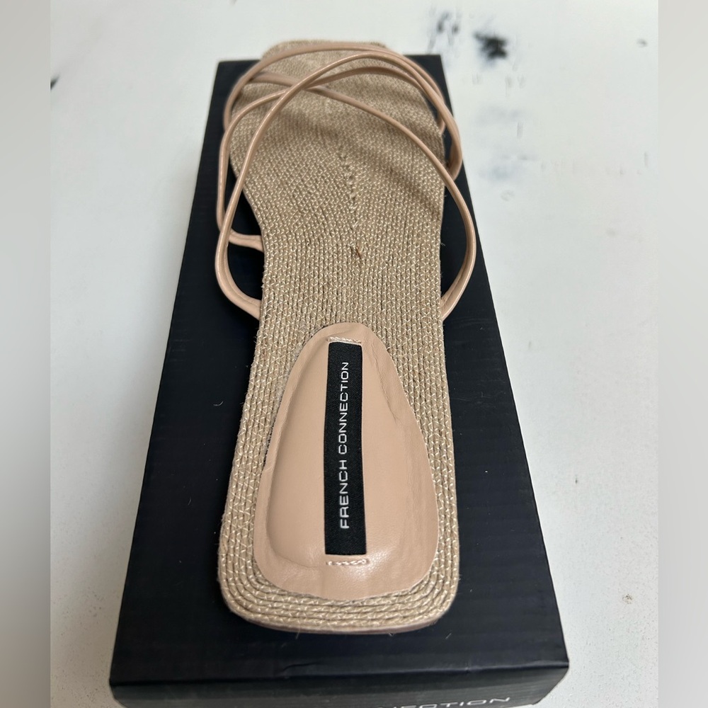 French Connection North West Rope Flat Sandals Size 11 Tan - Picture 5 of 8